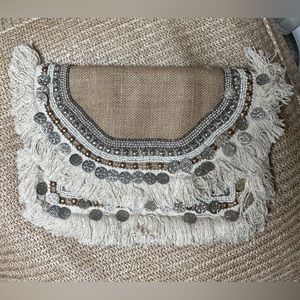 🤍Boho Beaded and Fringe Clutch🤍